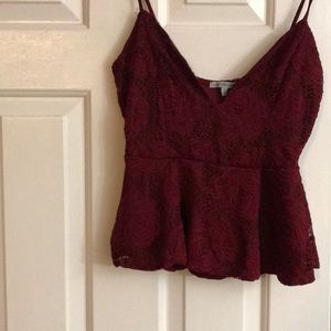 CHARLOTTE RUSSE cropped peplum tank top
